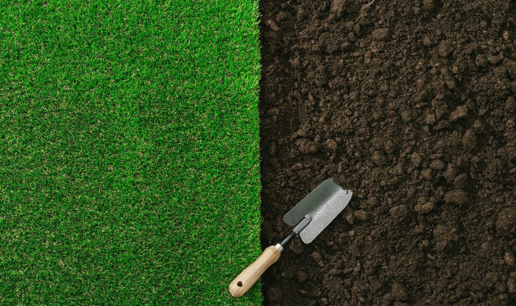 Landscaping work with planted beds and outdoor improvements.