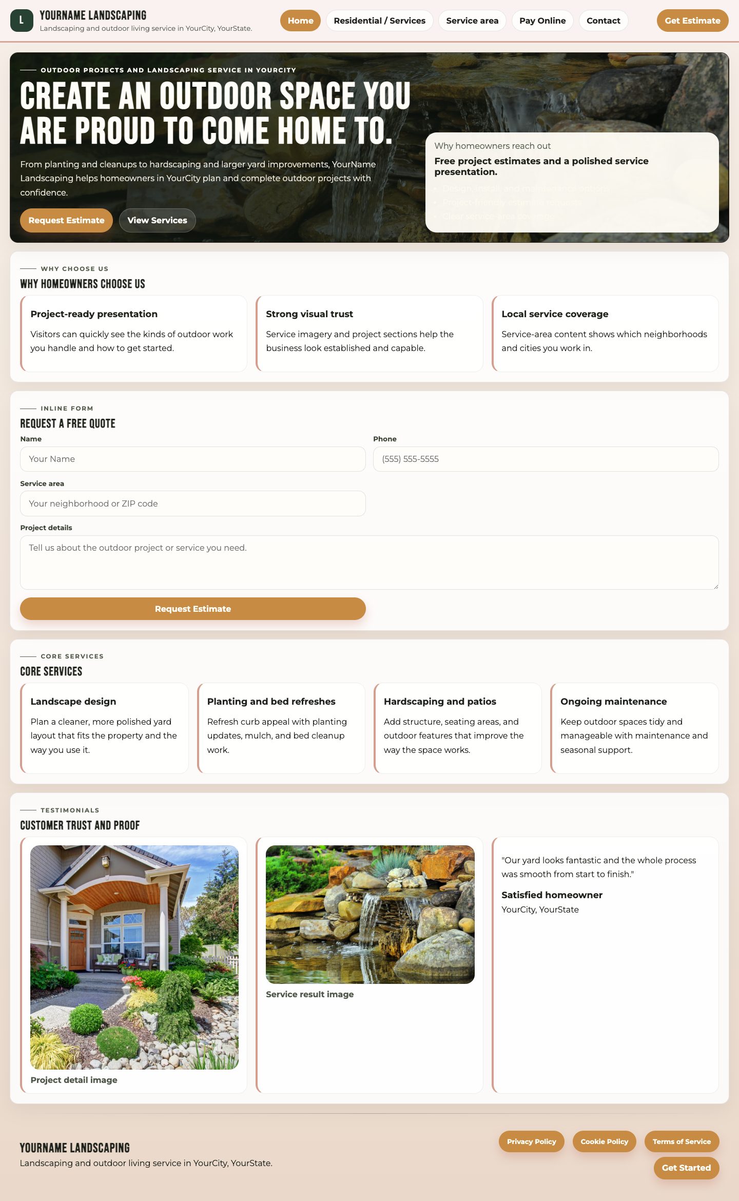 Preview of Landscaping Website Template 5
